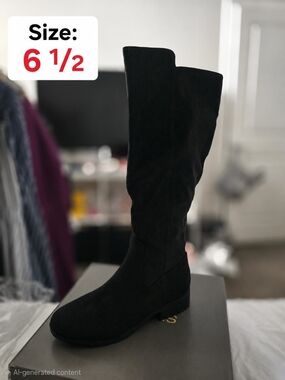 Style & Co. Black Over-the-Knee Suede Boots
